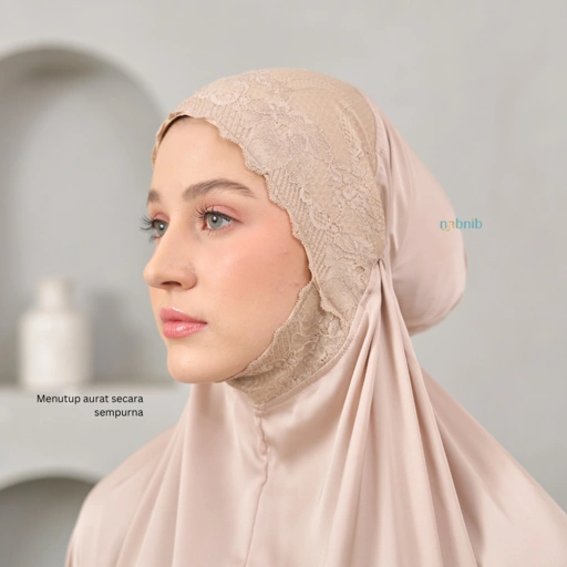 Image of Nabnib - Serenity Mukena Dewasa Mukena Sutra Silk Renda Premium