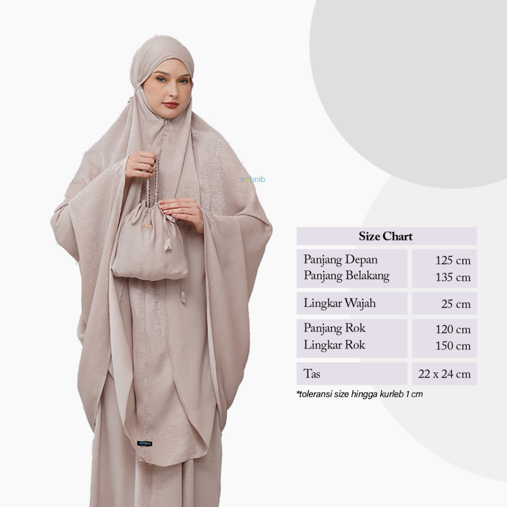 Nabnib - Mukena Kafiya Mukena Dewasa 2in1