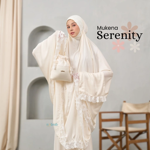 Image of Nabnib - Serenity Mukena Dewasa Mukena Sutra Silk Renda Premium