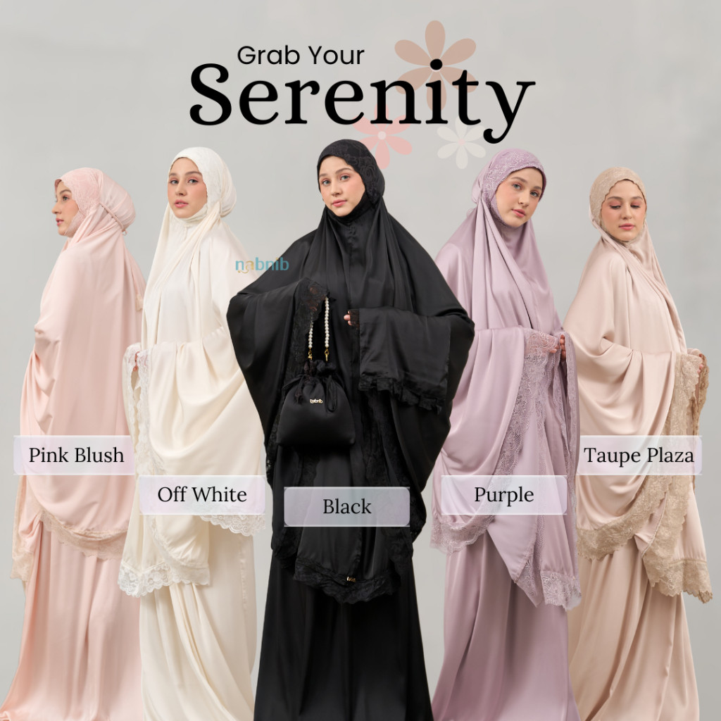 Nabnib - Serenity Mukena Dewasa Mukena Sutra Silk Renda Premium