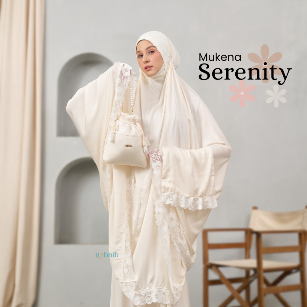 Nabnib - Serenity Mukena Dewasa Mukena Sutra Silk Renda Premium
