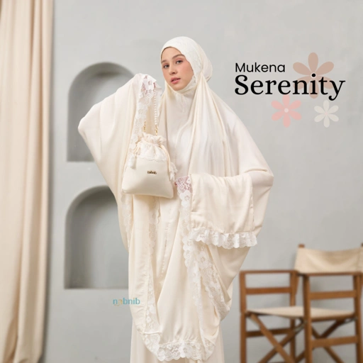 Nabnib - Serenity Mukena Dewasa Mukena Sutra Silk Renda Premium