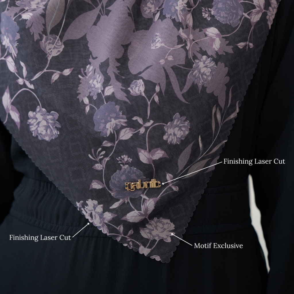 Nabnib - Rosy Vine Series Jilbab Segiempat Voal