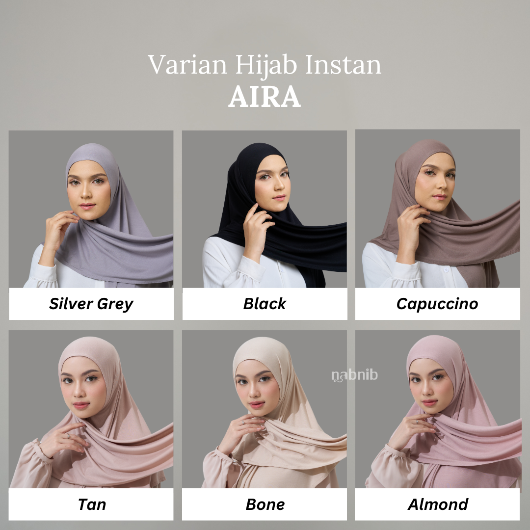 Nabnib - Aira Hijab Tencel Instan Hijab Tencell Segitiga Original Tencel