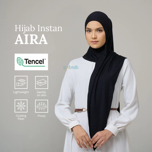 Image of Nabnib - Aira Hijab Tencel Instan Hijab Tencell Segitiga Original Tencel