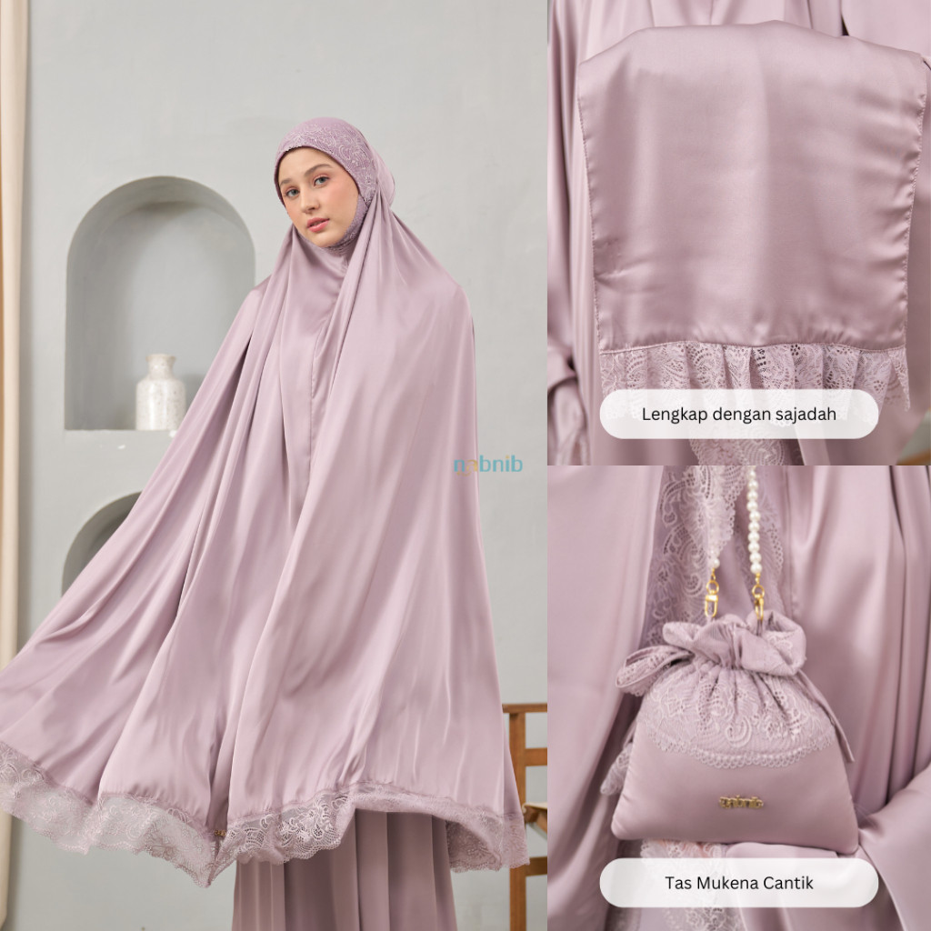 Nabnib - Serenity Mukena Dewasa Mukena Sutra Silk Renda Premium