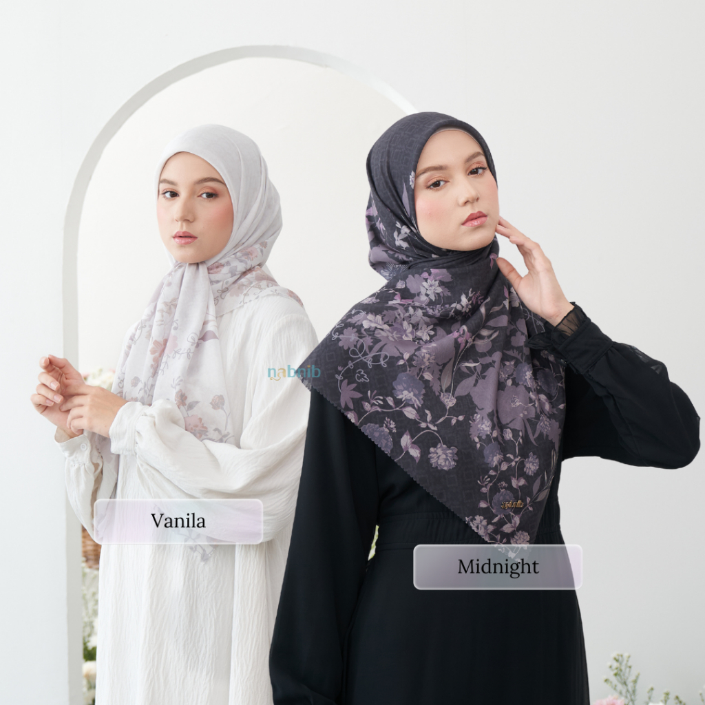 Nabnib - Rosy Vine Series Jilbab Segiempat Voal