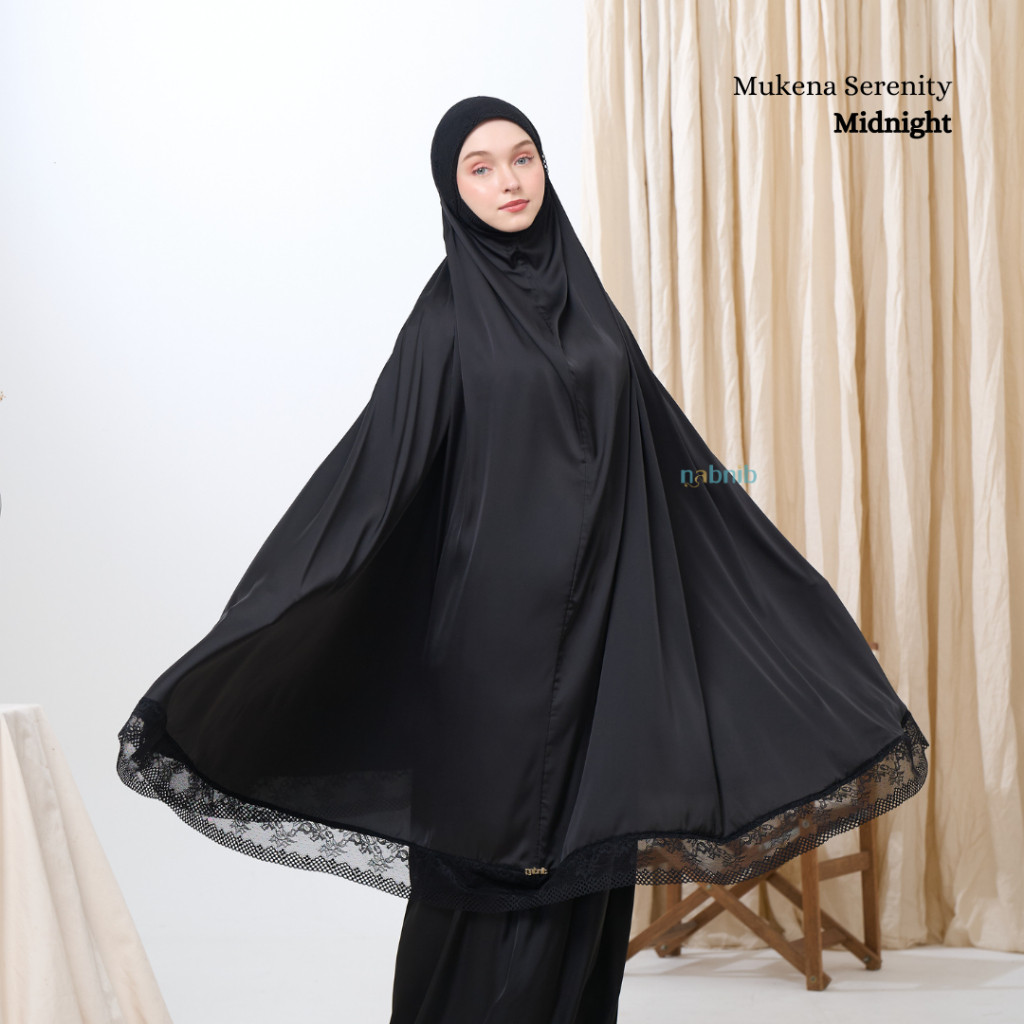 Nabnib - Serenity Mukena Dewasa Mukena Sutra Silk Renda Premium