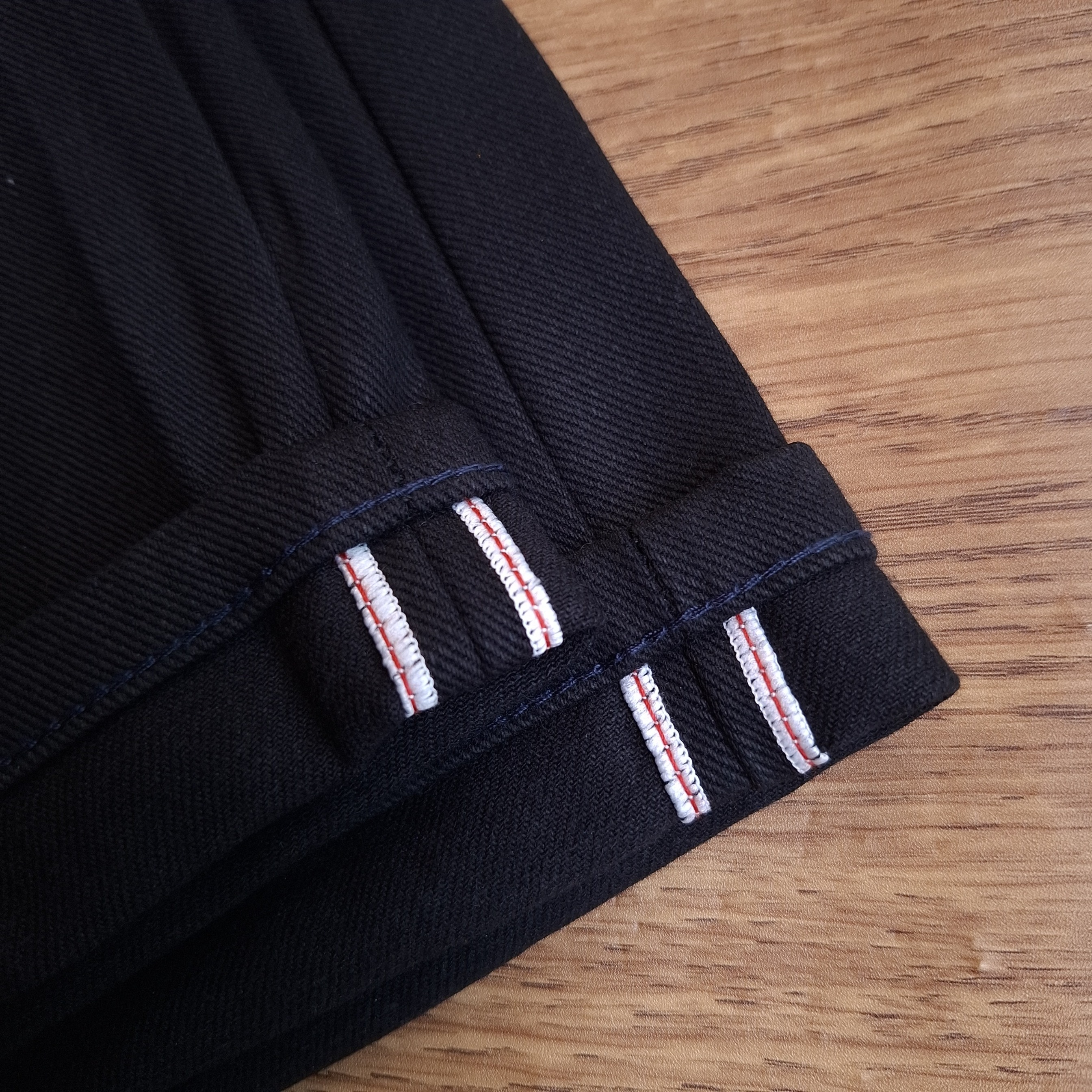  Black Panther - Celana Denim Hitam Selvedge Accent Black denim 14oz - Non strech SLIM STRAIGHT
