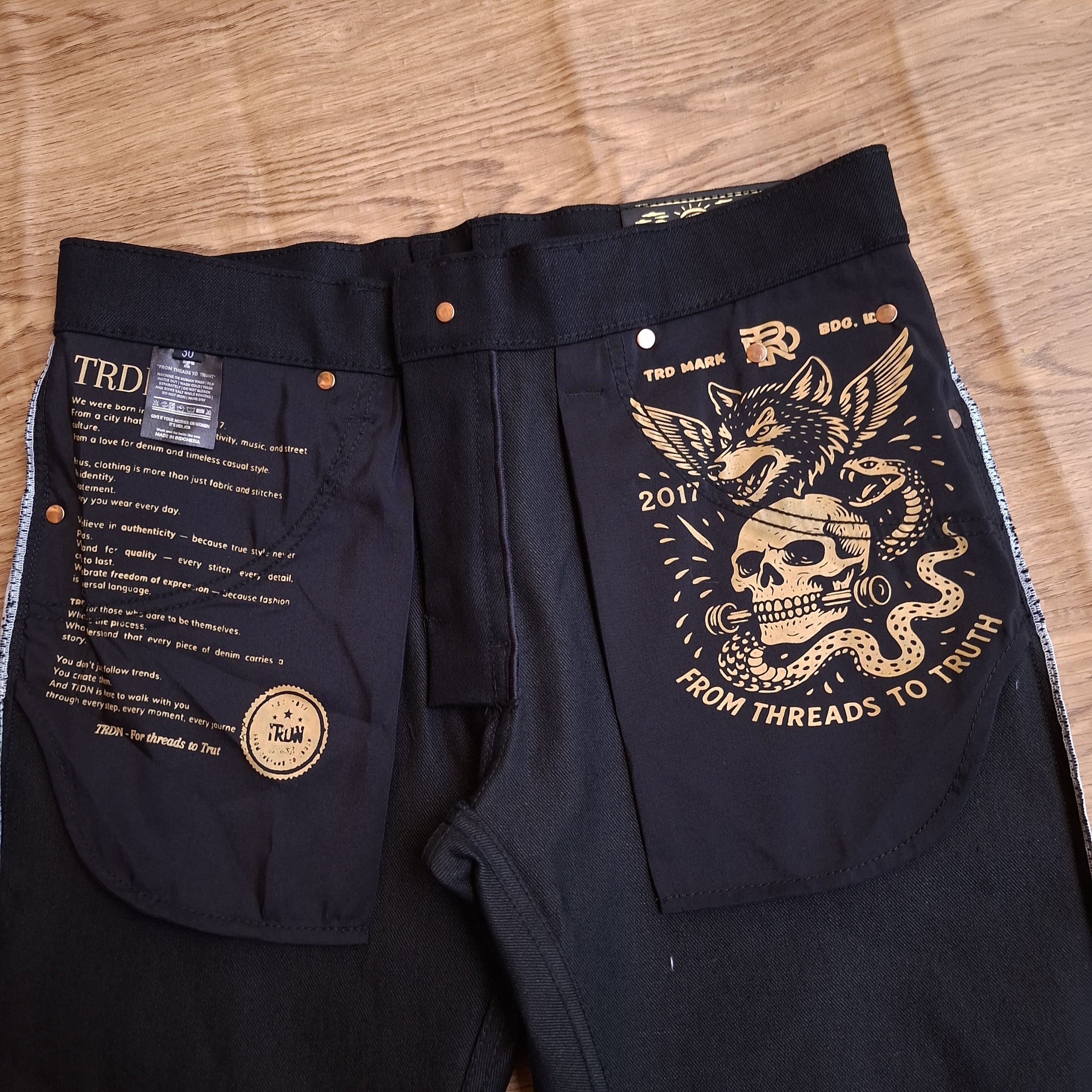 Black Eagle Celana Denim Jeans Pria Slim Fit  Black Denim strech 13oz