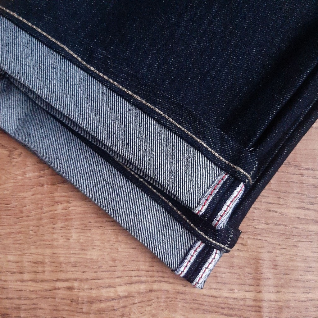 WOLFGANG V1 - Celana Denim Selvedge Accent Black Indigo Denim 13oz Strech Slimfit cut