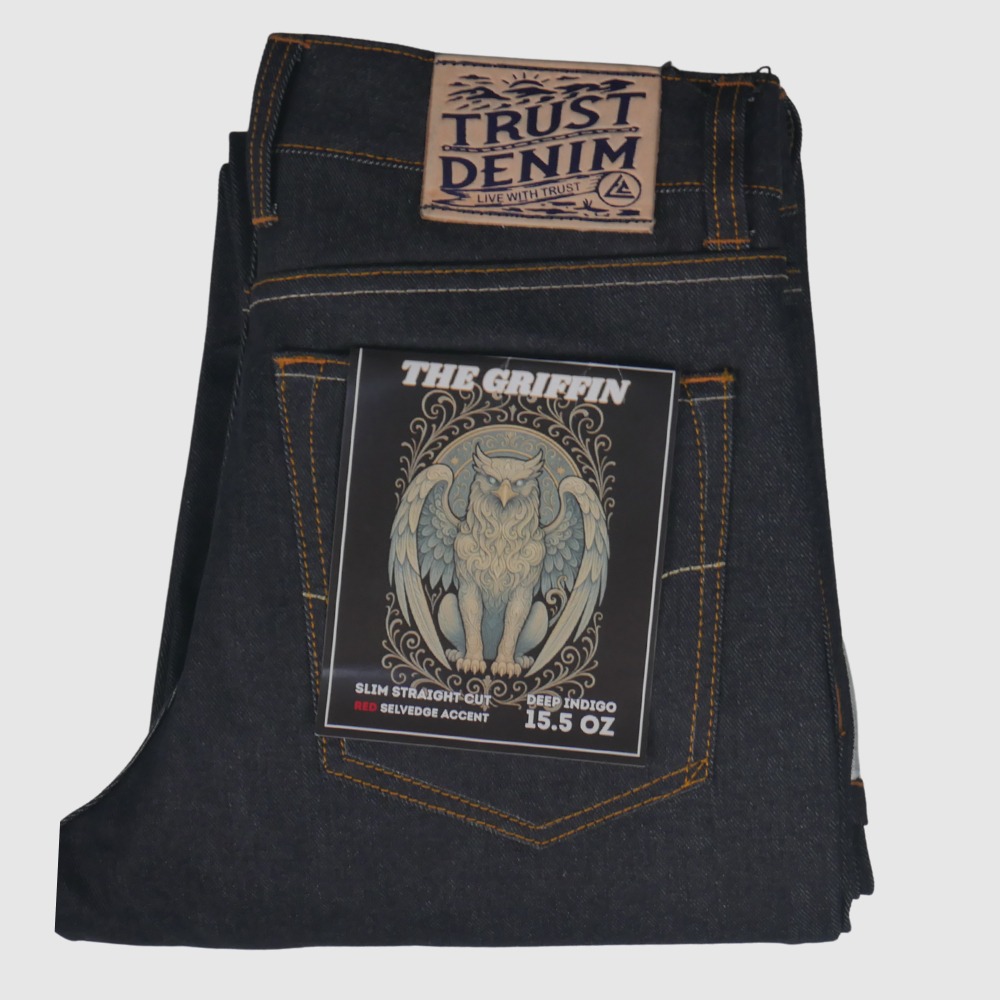 The Griffin Deep Indigo Original 15,5 OZ Slim Straight Celana Denim selvedge accent