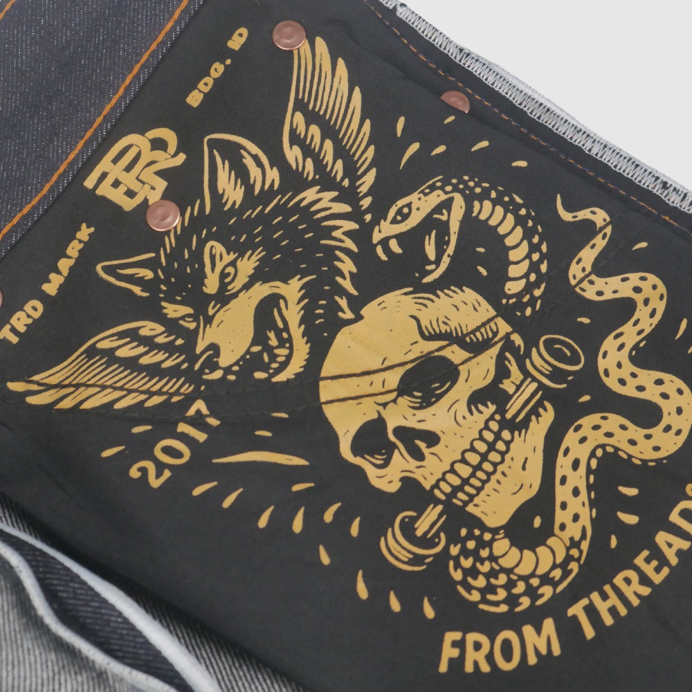 The Griffin Deep Indigo Original 15,5 OZ Slim Straight Celana Denim selvedge accent