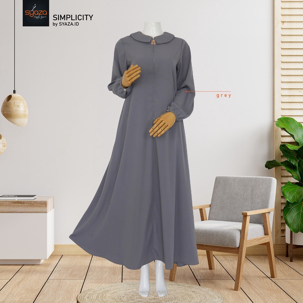 SYAZA - Simplicity Gamis (Pop Colours) Abaya Gamis Syar'i Lebaran Busui Umroh Haji Best Seller Simpel Polos Casual Dress Wanita Remaja Muslim Muslimah