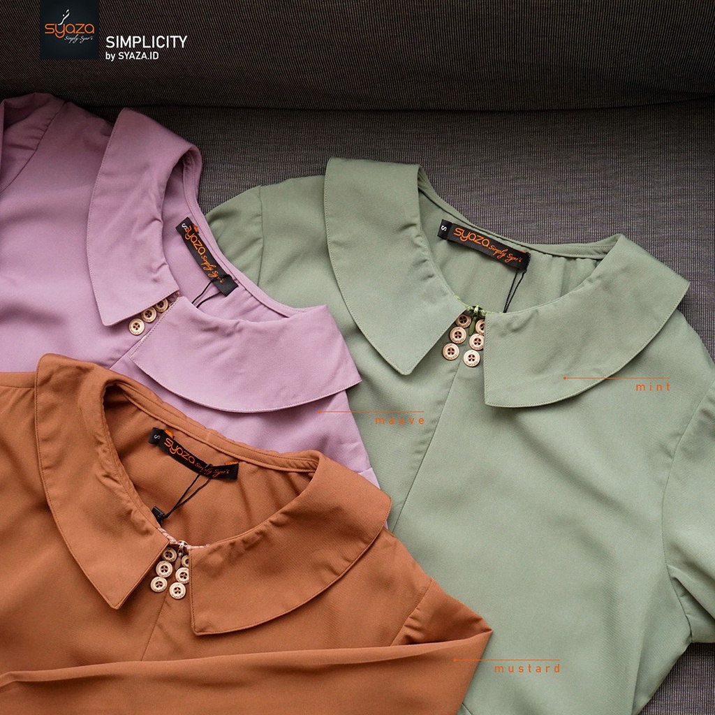SYAZA - Simplicity Gamis (Beauty Colours) Abaya Gamis Syar'i Lebaran Busui Umroh Haji Best Seller Simpel Polos Casual Dress Wanita Remaja Muslim Muslimah