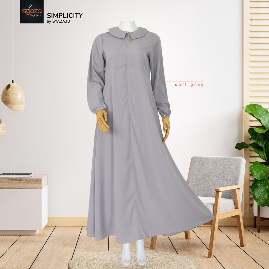 SYAZA - Simplicity Gamis (Pop Colours) Abaya Gamis Syar'i Lebaran Busui Umroh Haji Best Seller Simpel Polos Casual Dress Wanita Remaja Muslim Muslimah