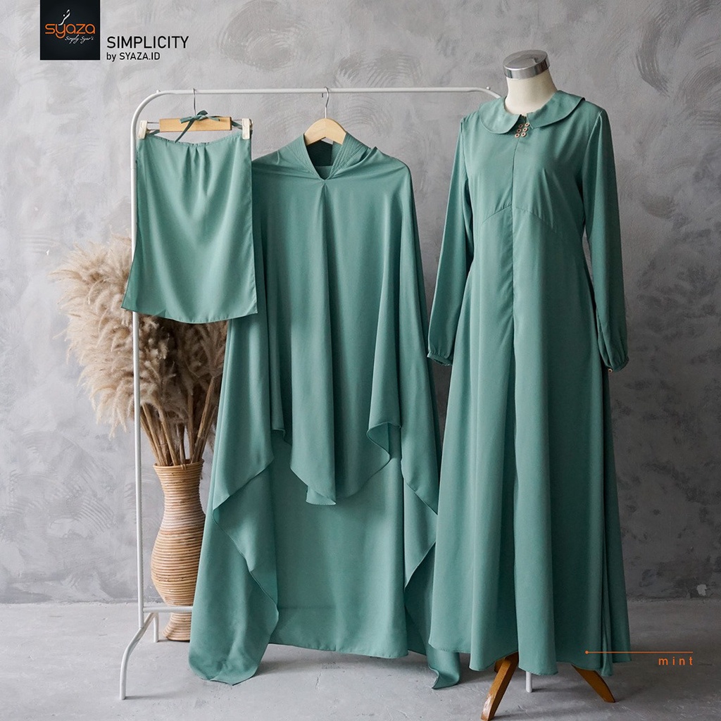 SYAZA - Simplicity Gamis (Beauty Colours) Abaya Gamis Syar'i Lebaran Busui Umroh Haji Best Seller Simpel Polos Casual Dress Wanita Remaja Muslim Muslimah