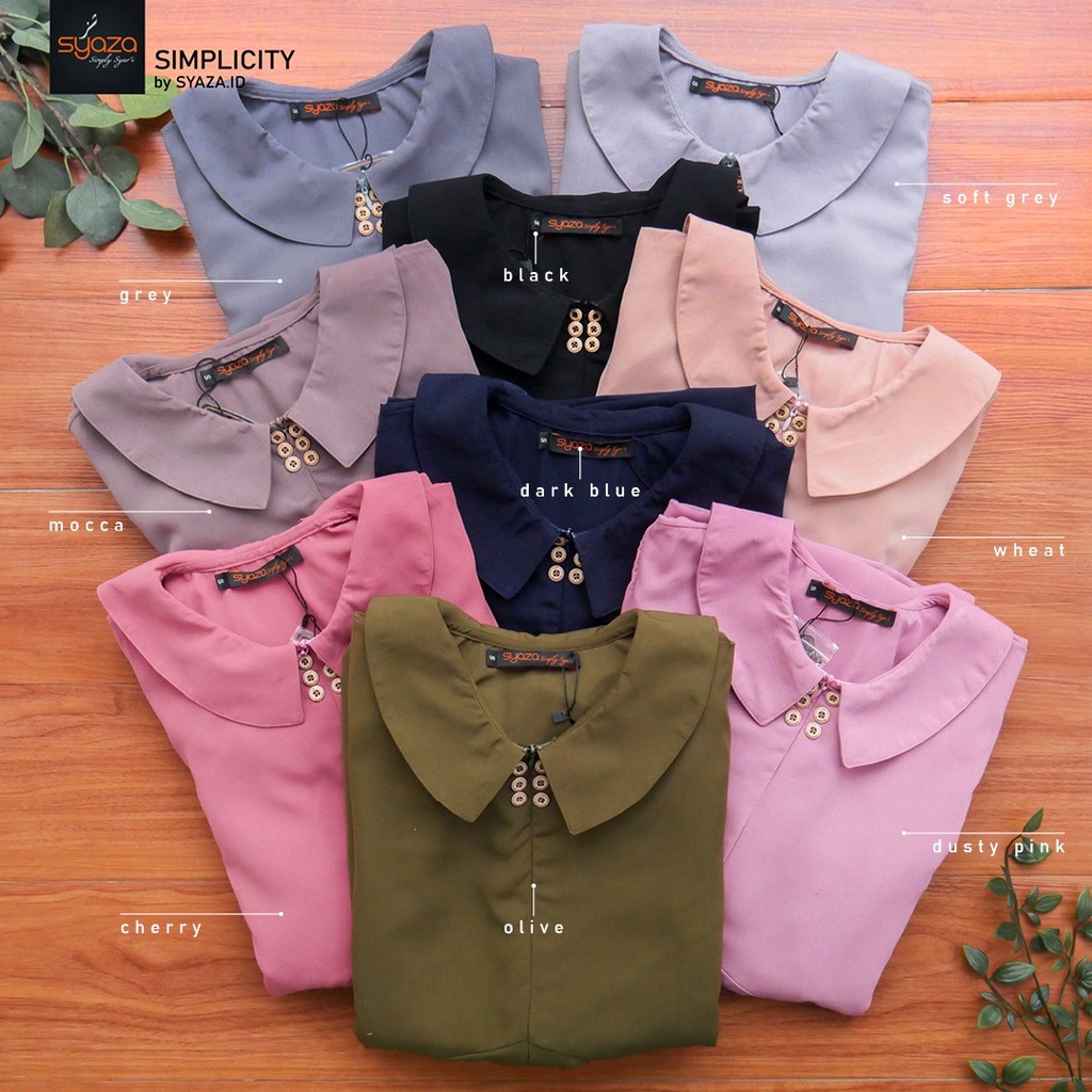 SYAZA - Simplicity Gamis (Pop Colours) Abaya Gamis Syar'i Lebaran Busui Umroh Haji Best Seller Simpel Polos Casual Dress Wanita Remaja Muslim Muslimah