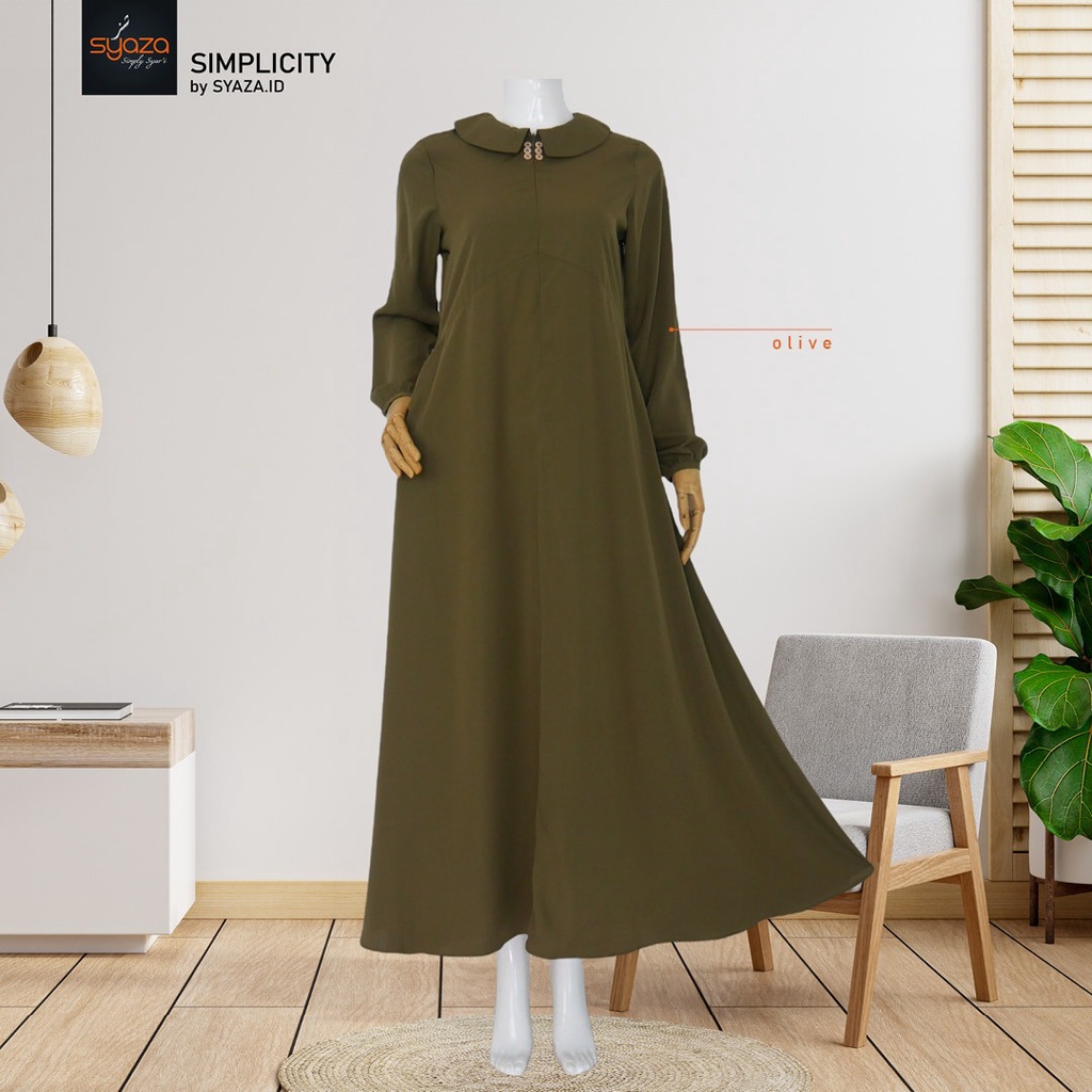 SYAZA - Simplicity Gamis (Pop Colours) Abaya Gamis Syar'i Lebaran Busui Umroh Haji Best Seller Simpel Polos Casual Dress Wanita Remaja Muslim Muslimah