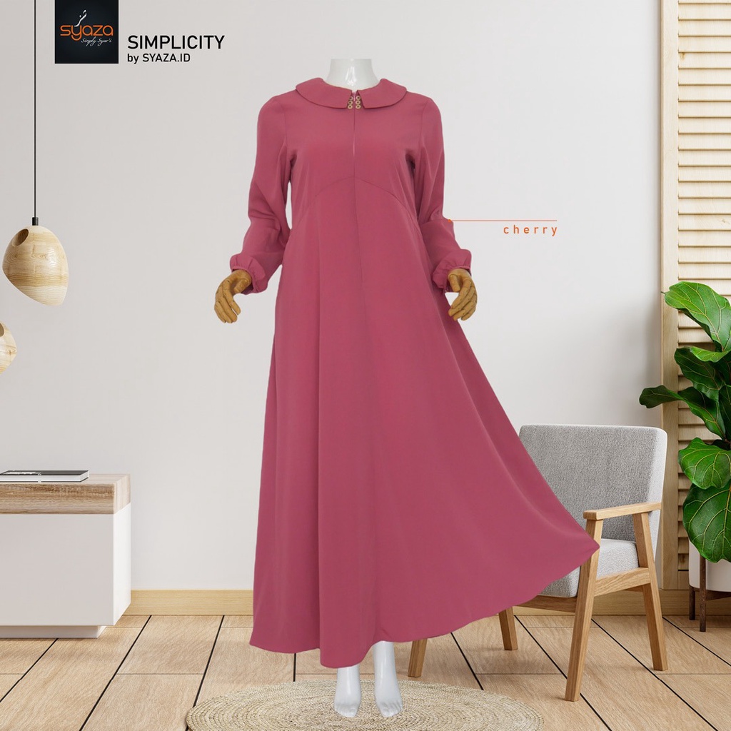 SYAZA - Simplicity Gamis (Pop Colours) Abaya Gamis Syar'i Lebaran Busui Umroh Haji Best Seller Simpel Polos Casual Dress Wanita Remaja Muslim Muslimah