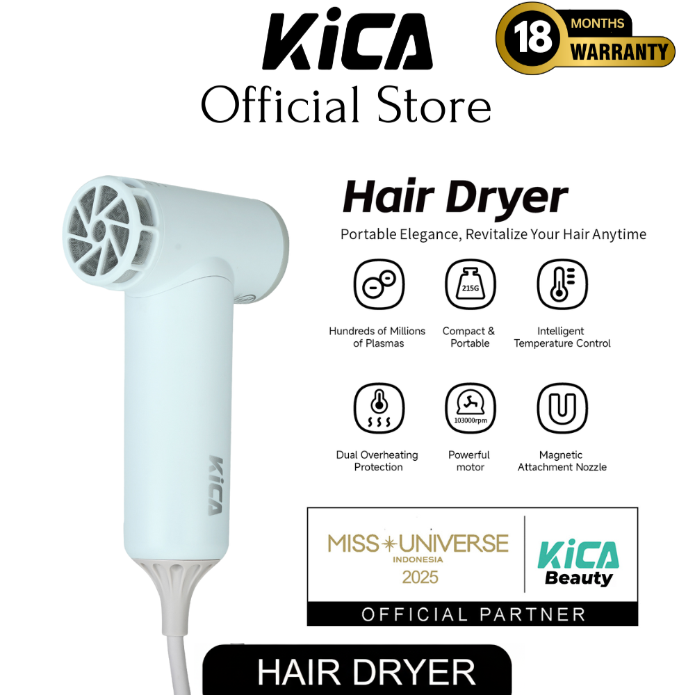 Kica hair dryer travel compact powerfull small watt kecil pengering rambut