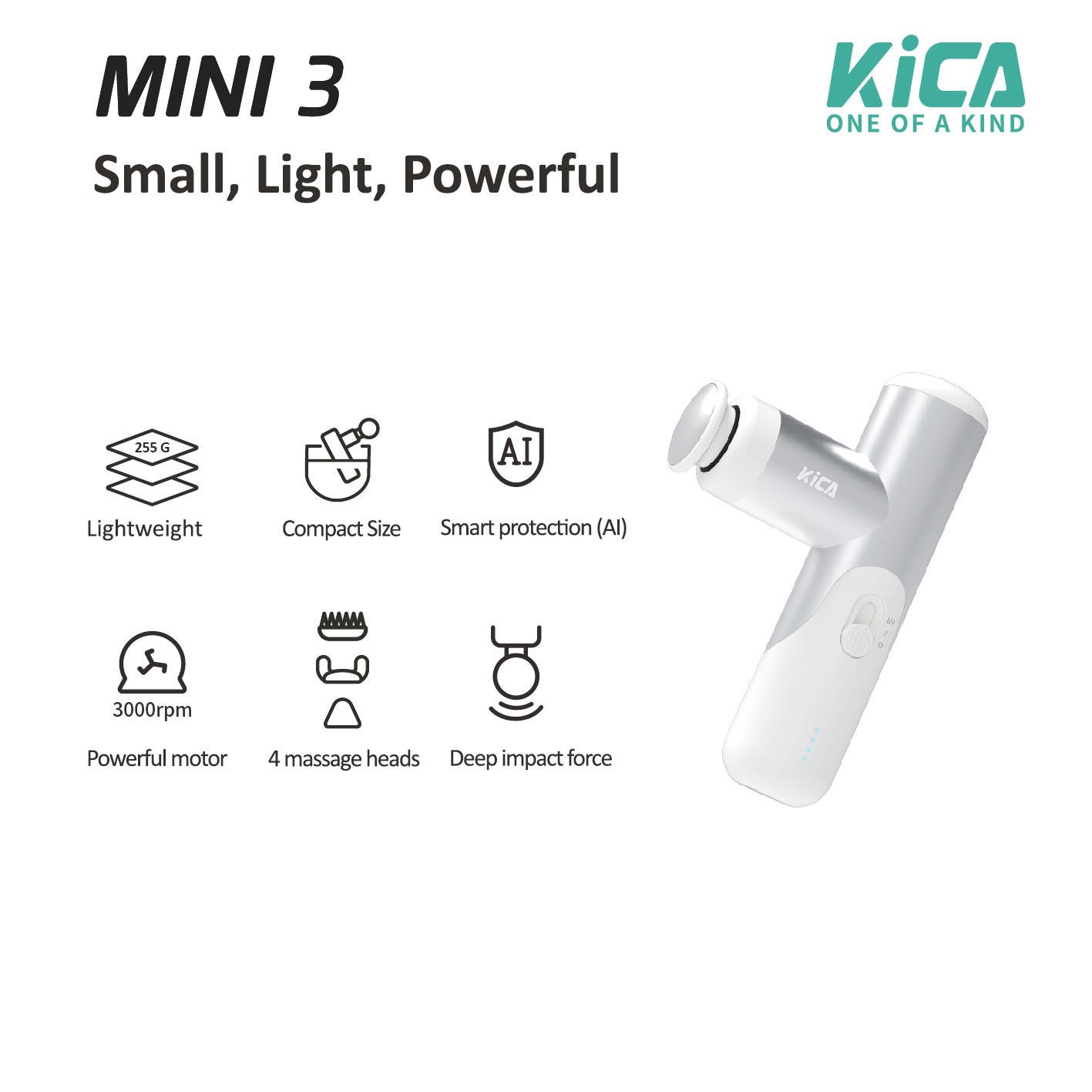 Kica Mini 3 Massage Gun Alat Pijat Elektrik Portable