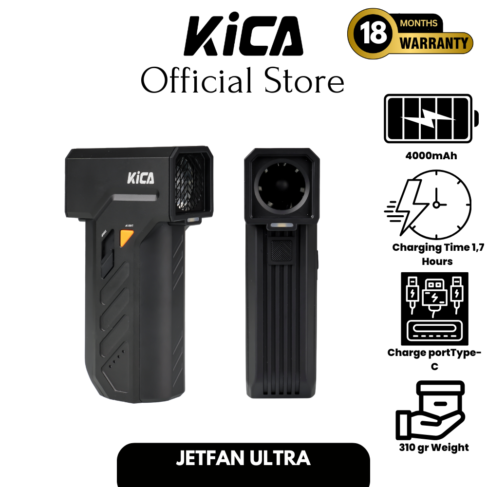Kica Jetfan Ultra Blowing and Suction 48m/s Powerful Airflow with 185g High Thrust