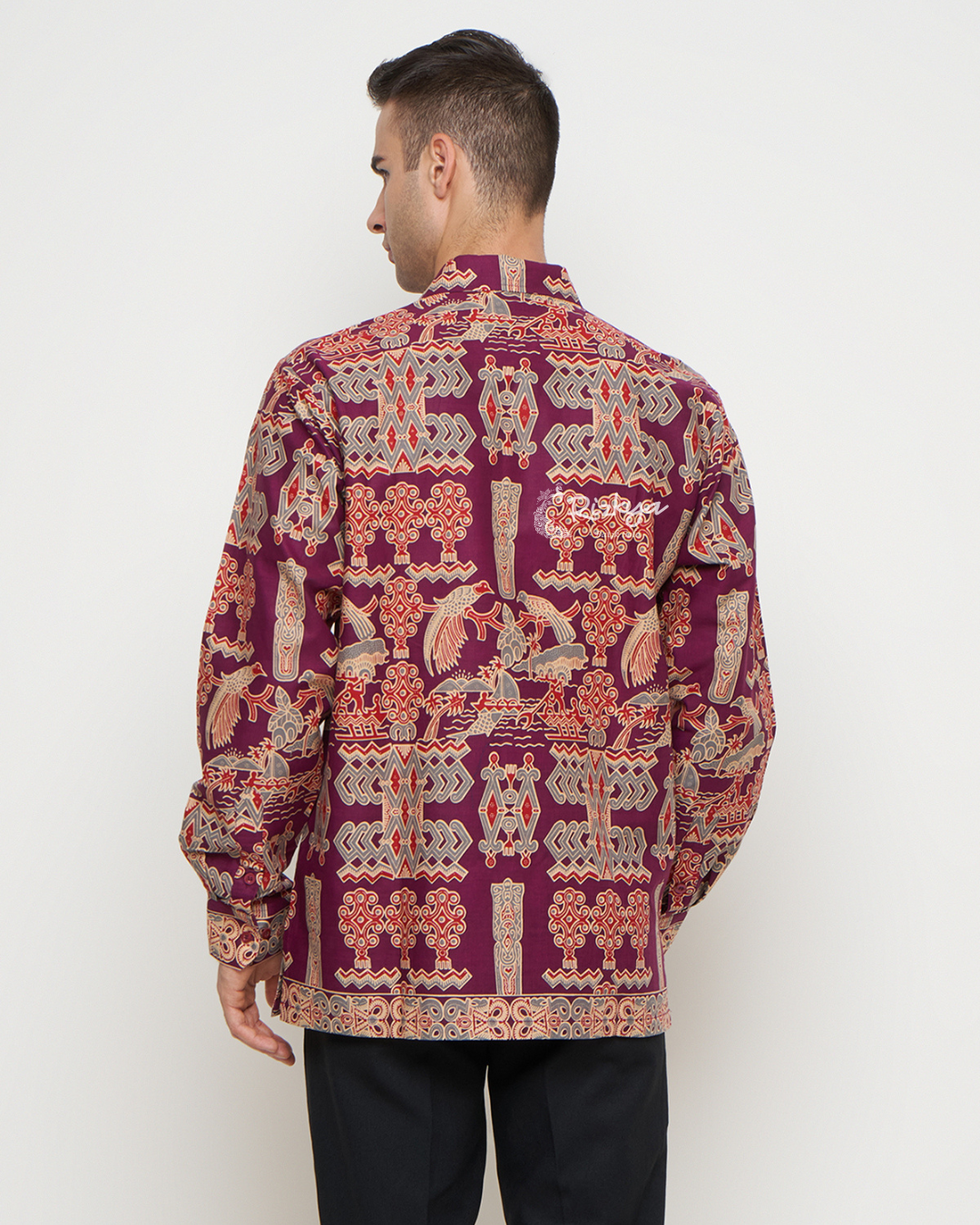 Rizkya Batik Kemeja Batik MD Lengan Panjang Merah
