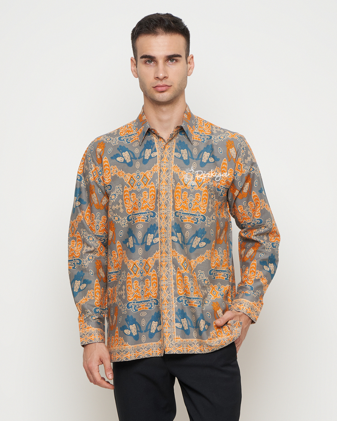 Rizkya Batik Kemeja Hem MD Lengan Panjang