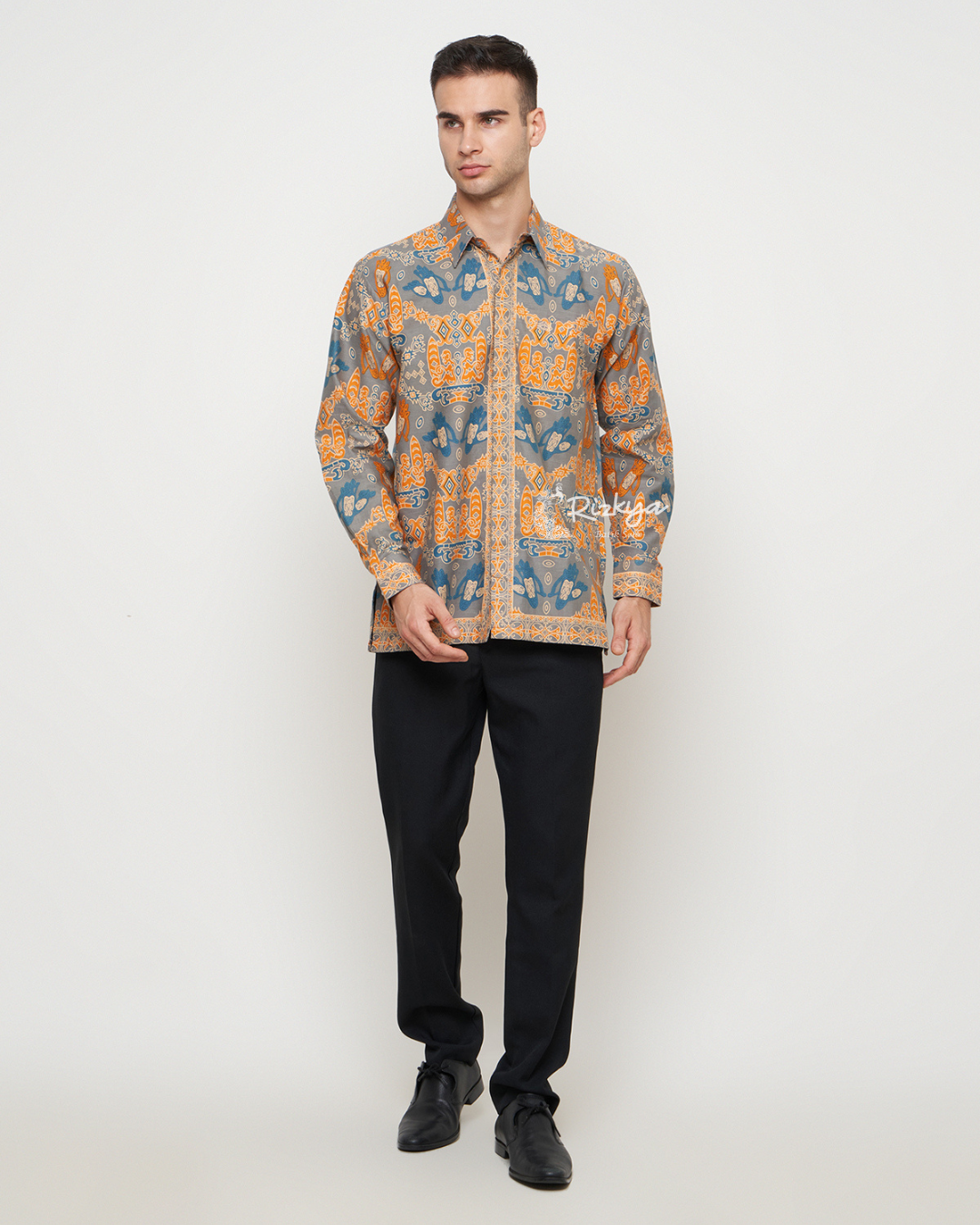 Rizkya Batik Kemeja Hem MD Lengan Panjang