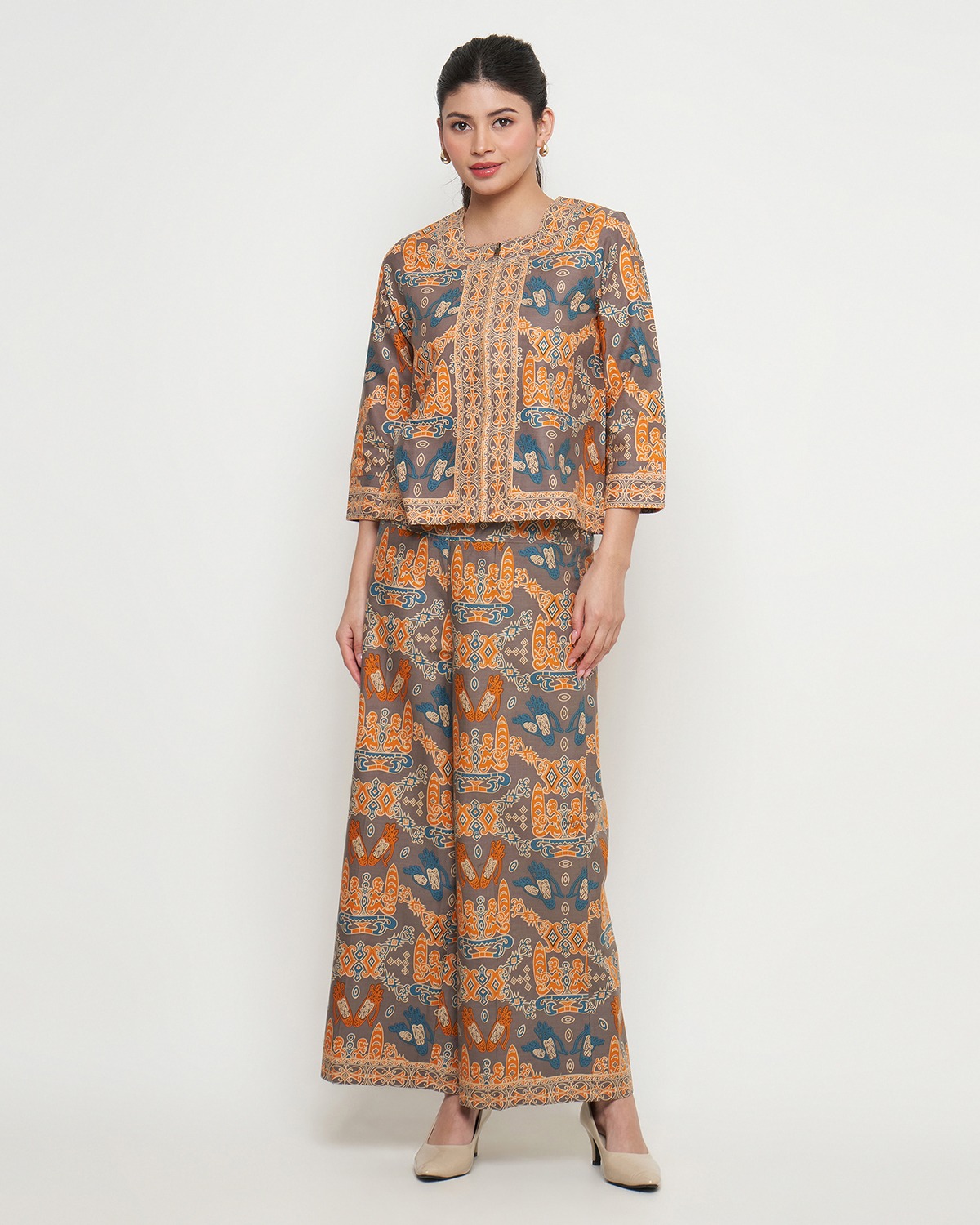Rizkya Batik Set Andin Celana Kulot Atasan Blouse MD