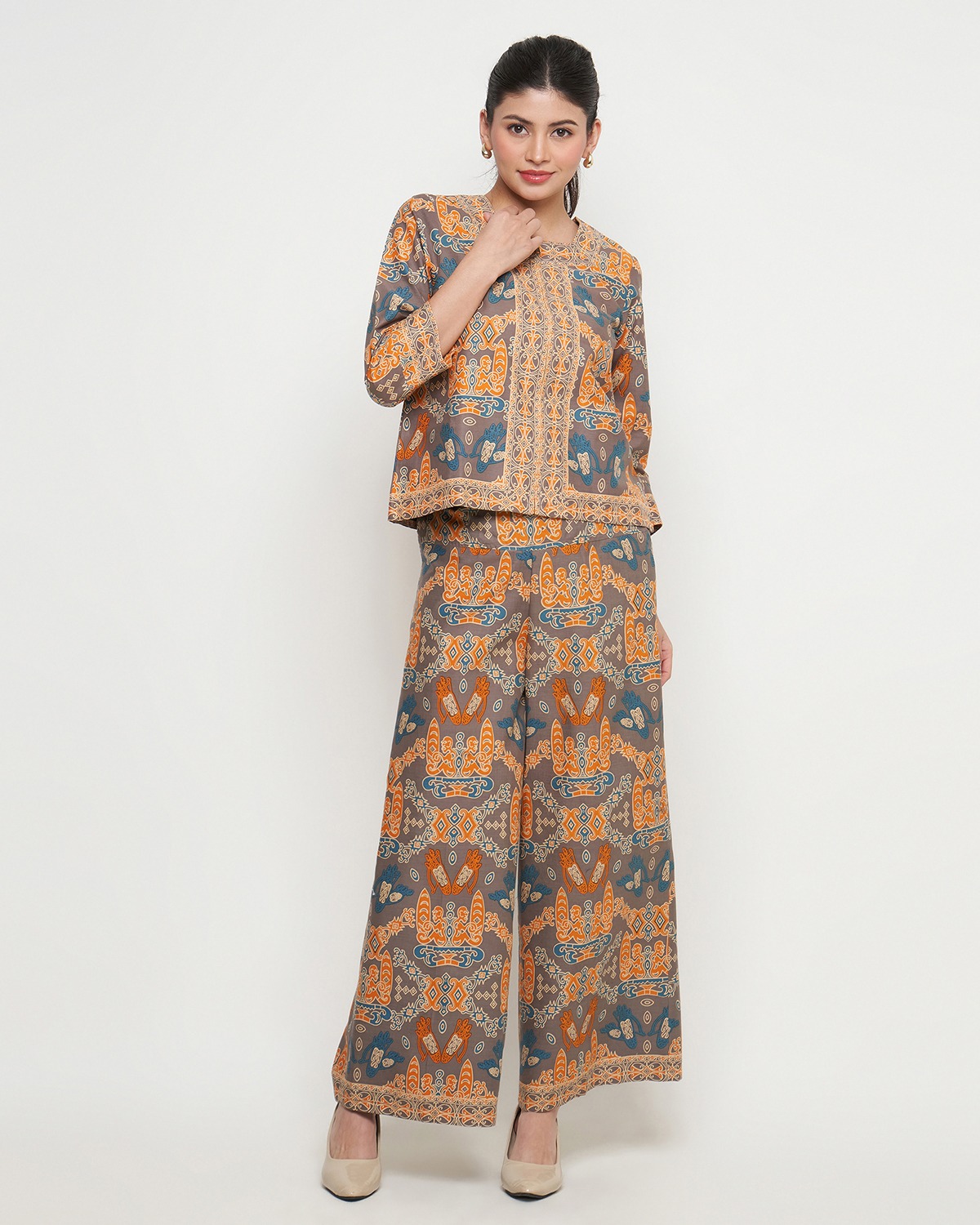 Rizkya Batik Set Andin Celana Kulot Atasan Blouse MD