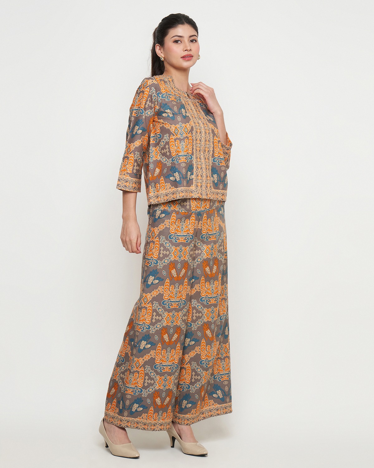 Rizkya Batik Set Andin Celana Kulot Atasan Blouse MD