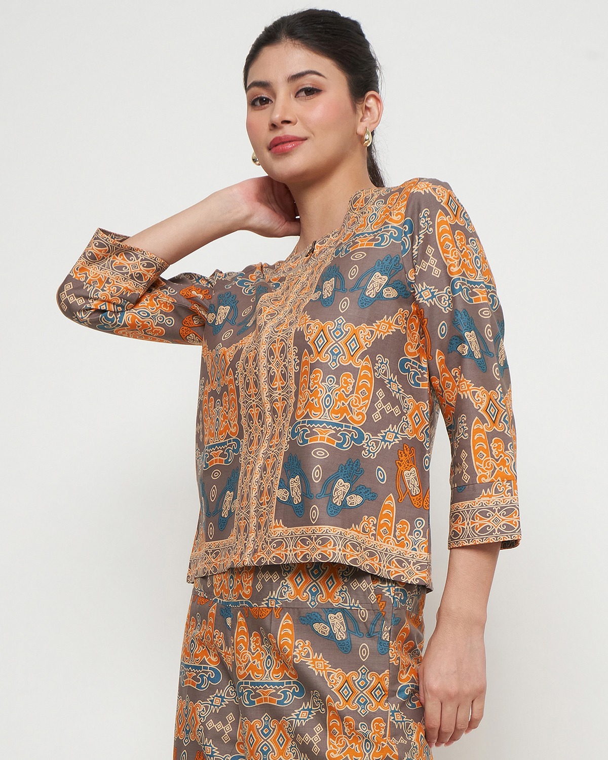 Rizkya Batik Set Andin Celana Kulot Atasan Blouse MD