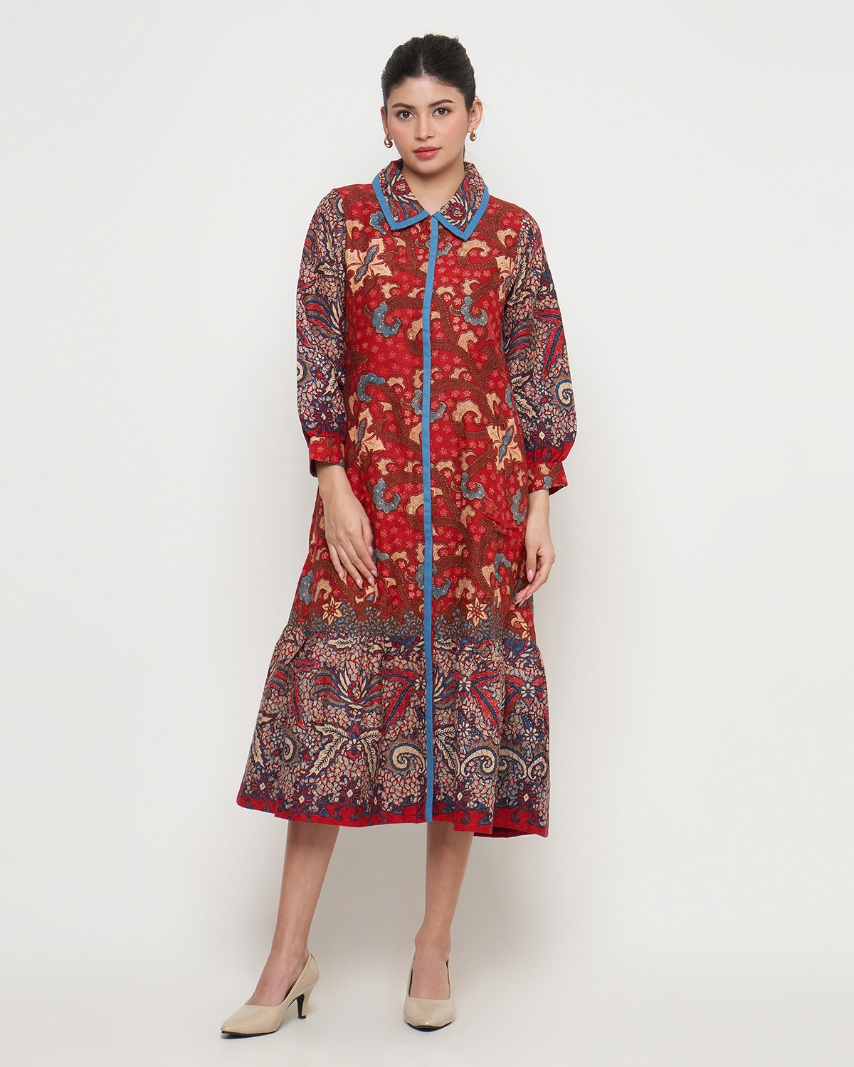 Rizkya Batik Dress Sherina Doby List Polos