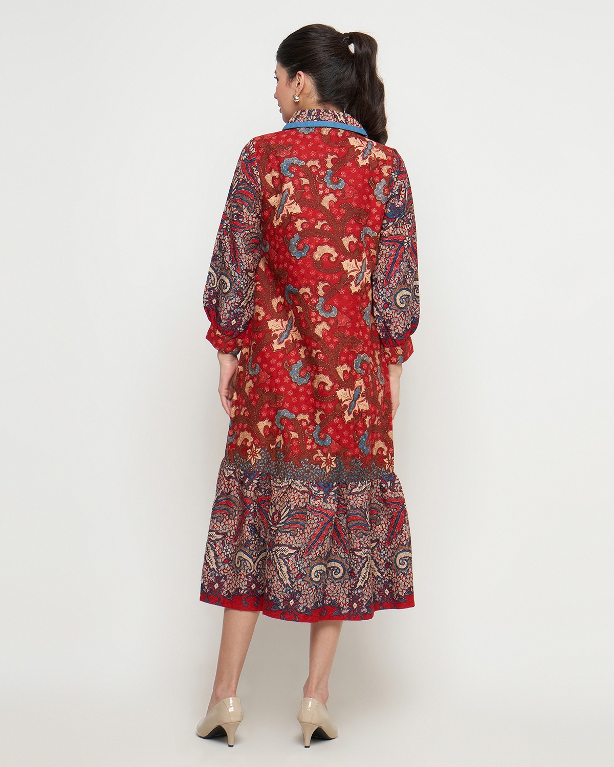 Rizkya Batik Dress Sherina Doby List Polos