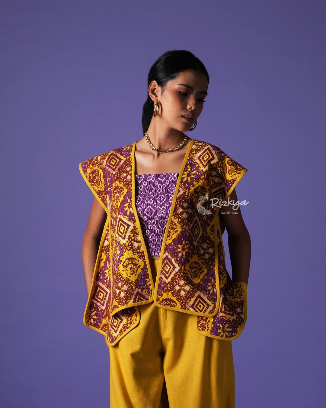 Pre-Order Outer Batik Soga List Sekar Wungu