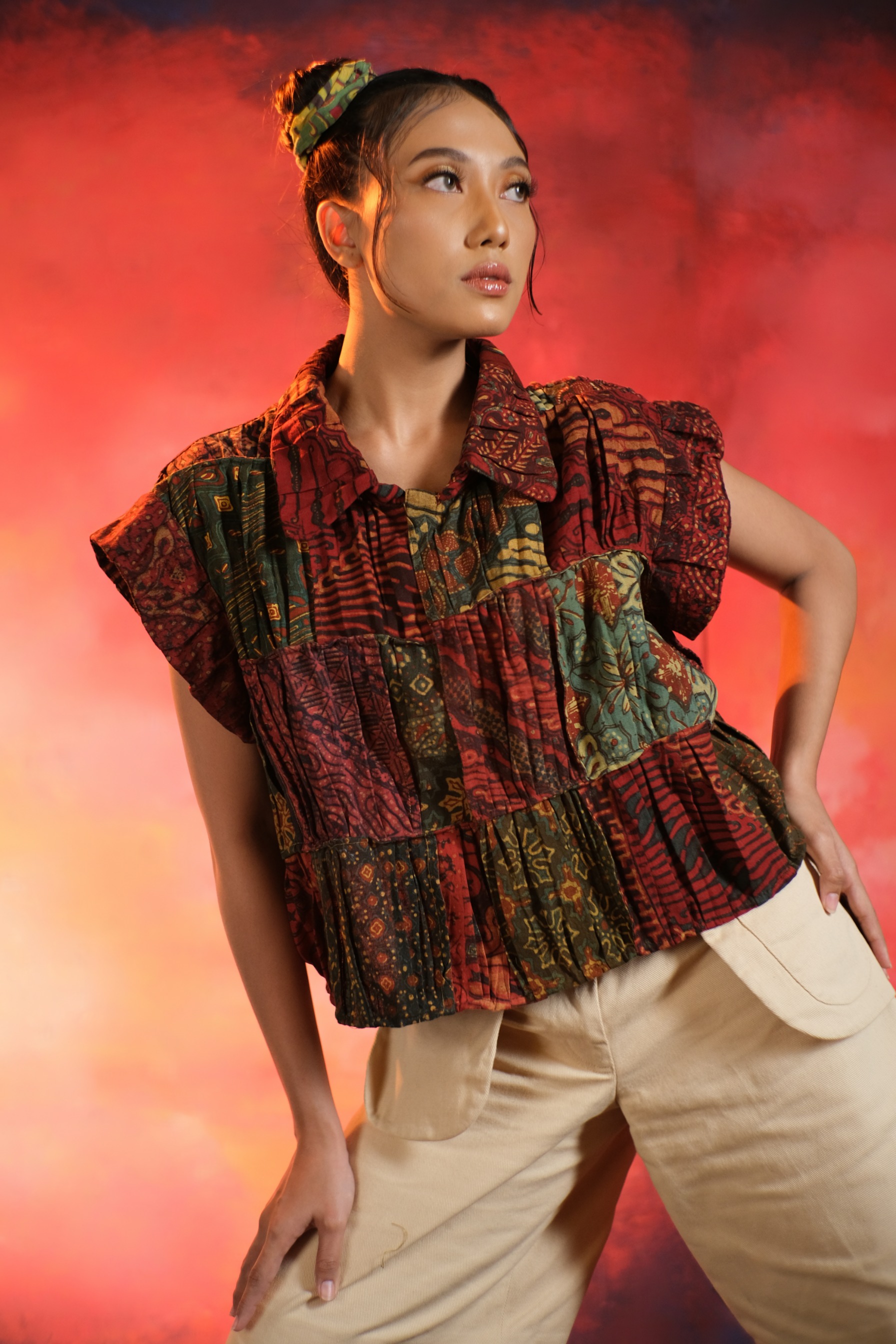 SUNSET WAVES ASTAMAYA BLOUSE BATIK