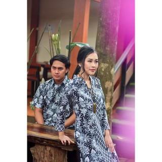 Couple Hem Pria Pendek Dress Wanita Batik Non Tulis