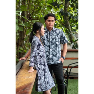 Couple Hem Pria Pendek Dress Wanita Batik Non Tulis