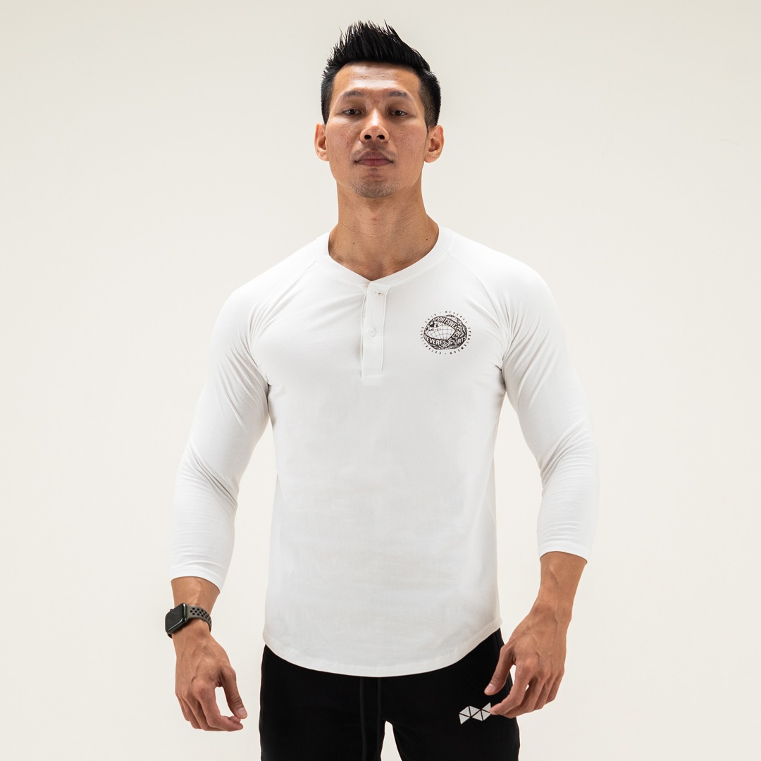 NEVERES Henley Pro 3/4 Sleeve T-Shirt