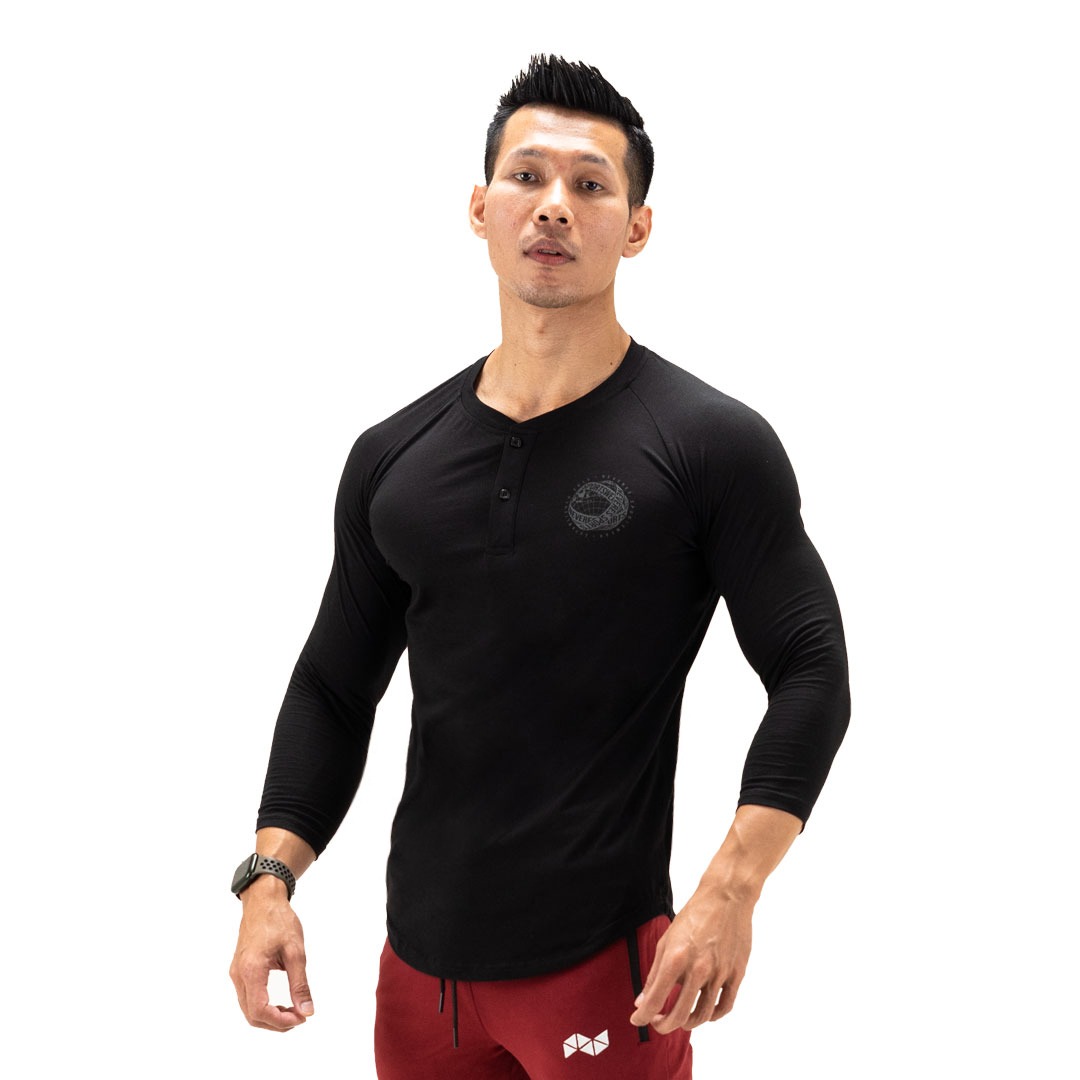 NEVERES Henley Pro 3/4 Sleeve T-Shirt