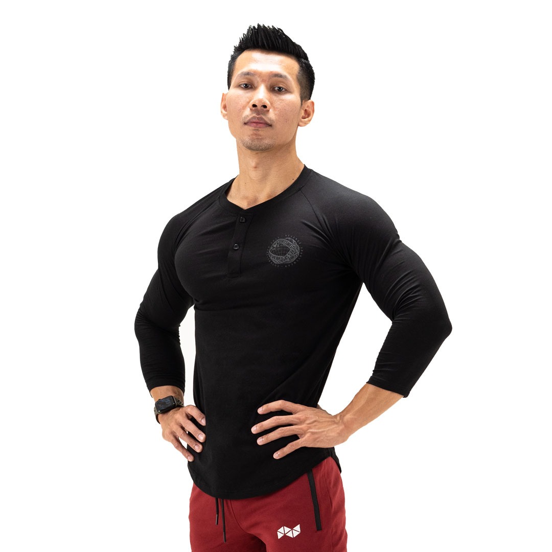NEVERES Henley Pro 3/4 Sleeve T-Shirt