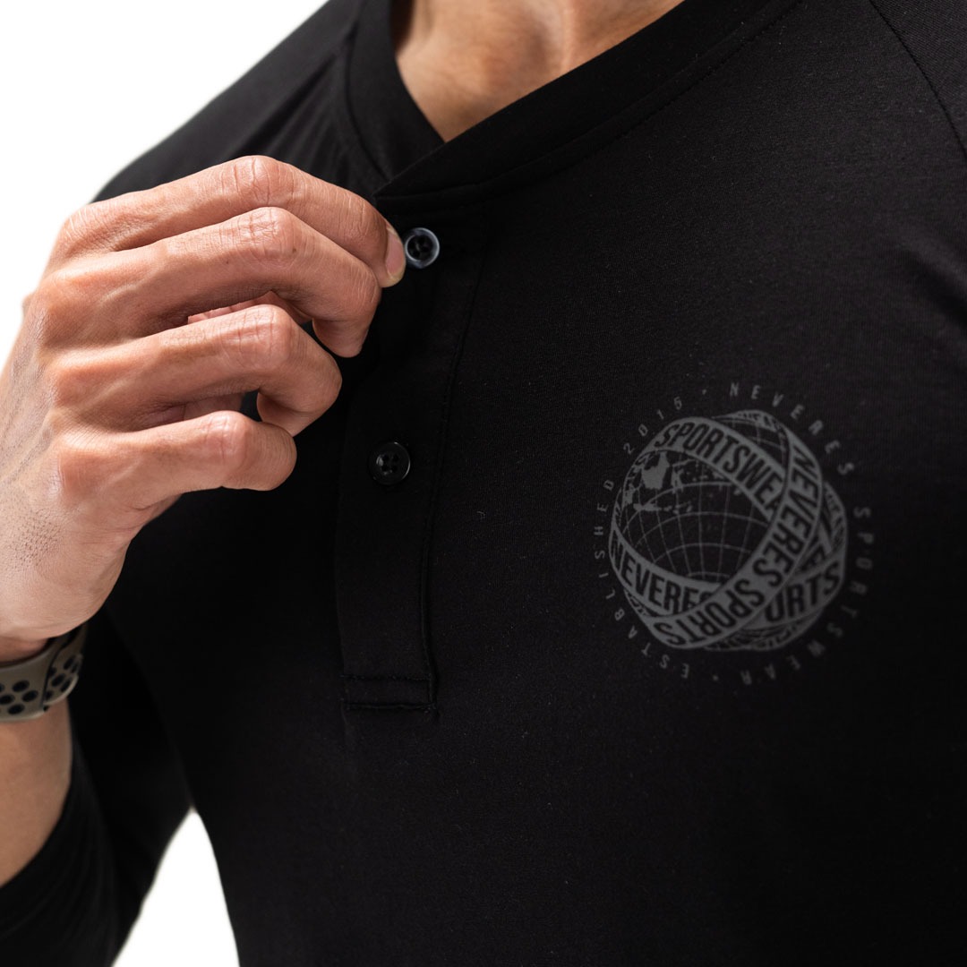 NEVERES Henley Pro 3/4 Sleeve T-Shirt