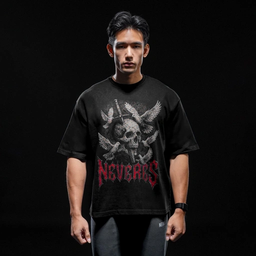 Image of NEVERES Dark Era Oversized T-Shirt – Front Graphic