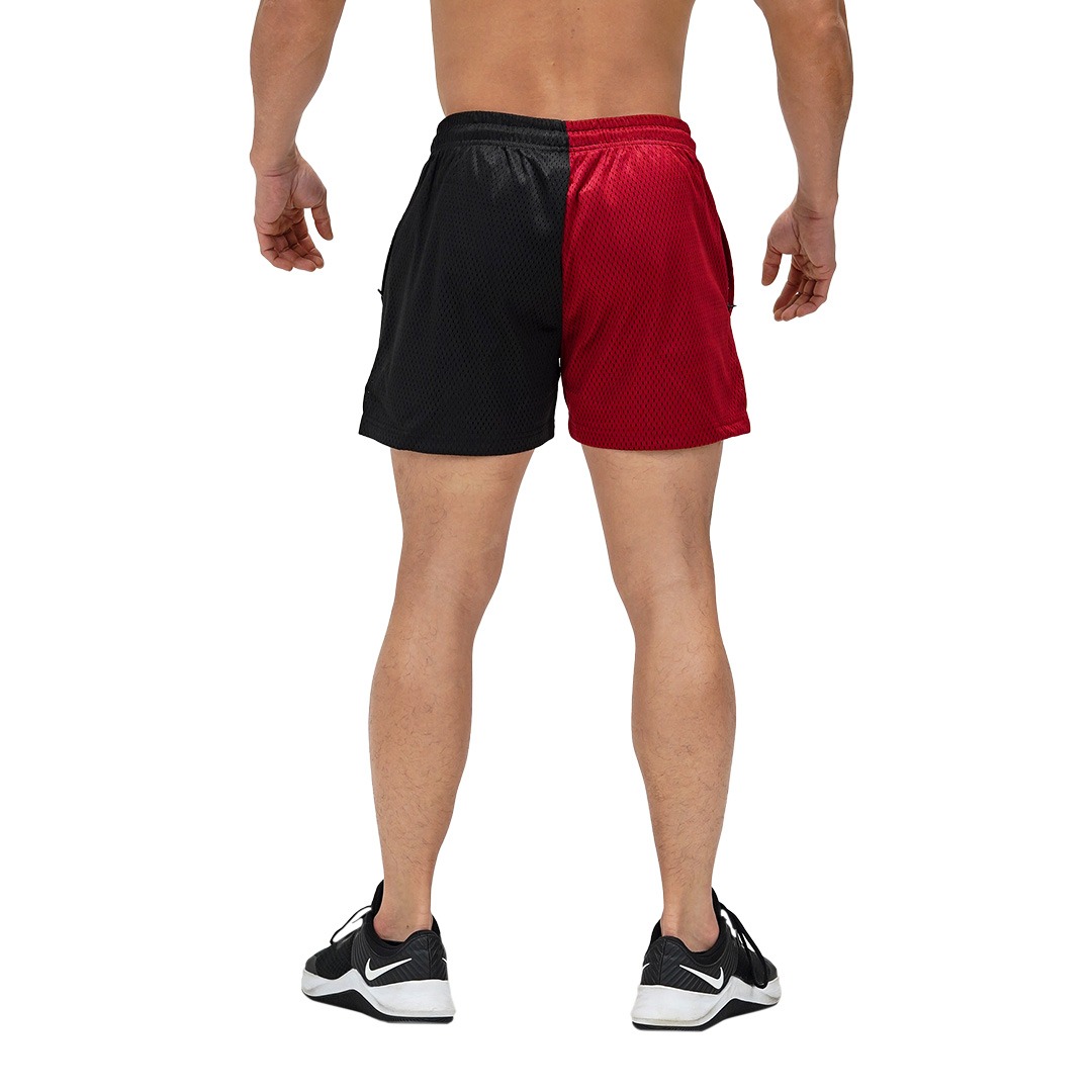 NEVERES Split Bro Short - Black And Maroon