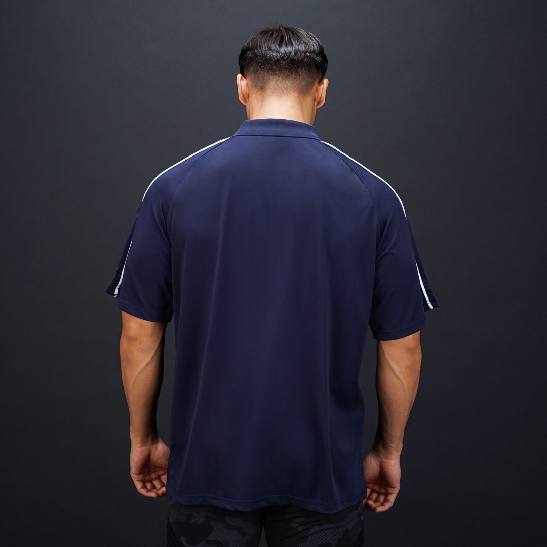 NEVERES Dual Stripe Oversized Polo