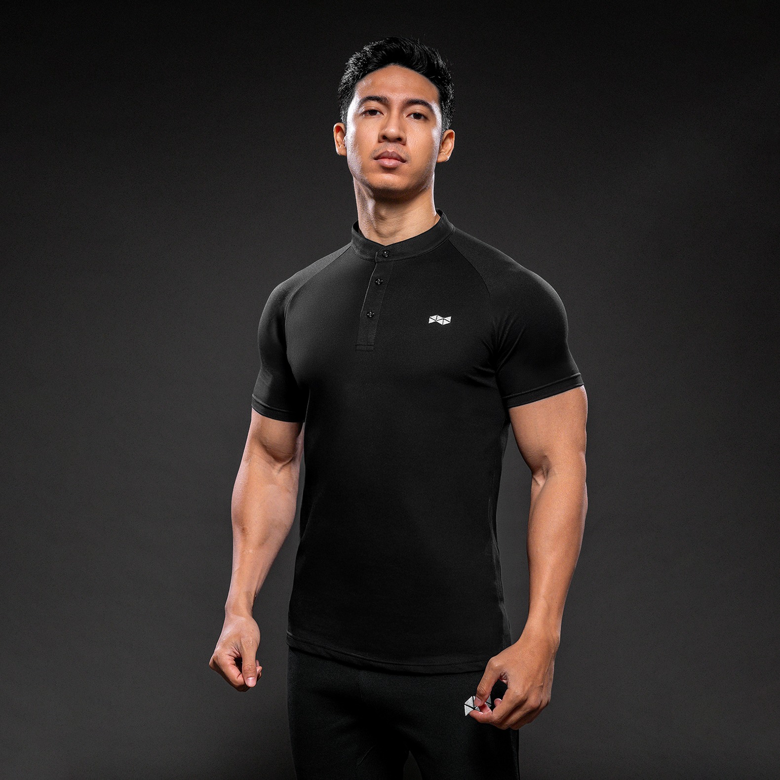 NEVERES Collarless Polo Shirt