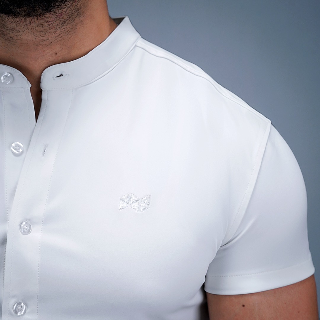 NEVERES Collarless Classic Fit Shirt Shortsleeve