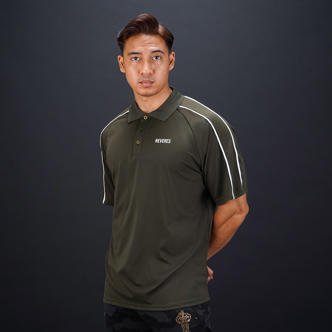 NEVERES Dual Stripe Oversized Polo
